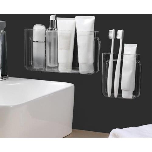 Transparent Dundries Storage Holder Multi-use Organizer Rack Clear Makeup Brush Storage Holder Waterproof Storage Rack for Home