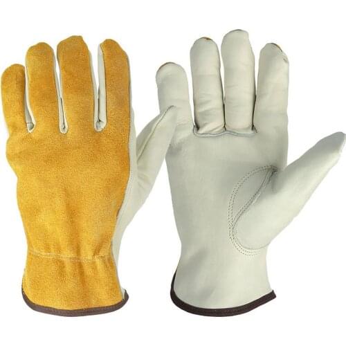 Working Gloves Gardening Leather Work Gloves for Digging Planting Yard Garden Decor Garden Pots Planters