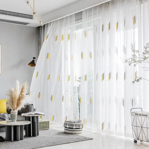 LISM Embroidered Gauze Sheer Curtains Curtains for Living Room Bedroom Curtains Window Kitchen Tulle Curtains for the Room Panel
