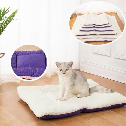Dog Sleeping Blanket Thickened Plush Cat Pet Winter Home Cushion Bed Sofa Fleece Puppy Soft Rug Mattress Kennel Pets Pat Mats