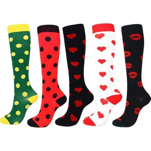 38 Styles Running Men Women Socks Sports Compression Happy Tube Socks Support Nylon Unisex Outdoor Racing Pressure Stockings