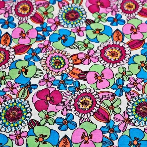 Floral print pure cotton fabric for dress skirt baby cloth bag chair cushion curtain home deco patchwork upholstery 150cm width