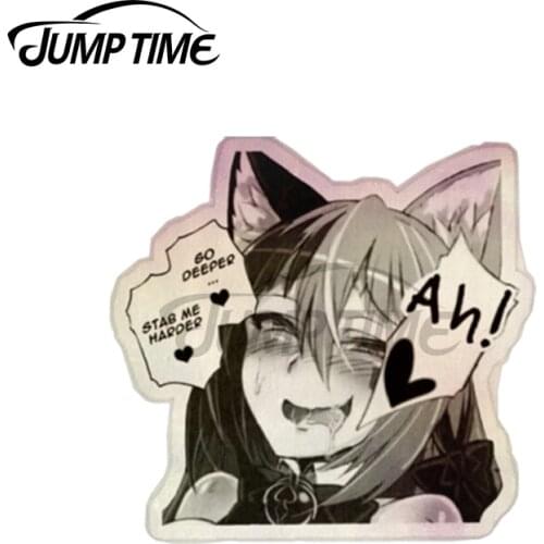 Jump Time 13 x 9.5cm For Cute Ahegeo Fill Me Up Peeker Car Stickers Accessories Vinyl JDM Bumper Trunk Truck Graphics Sexy Decal