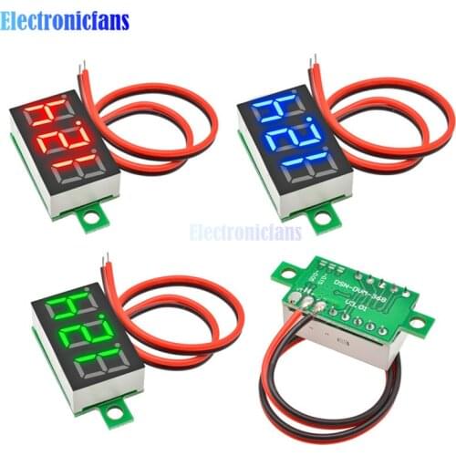 0.36 inch DC 4.7-32V 2 Wires Mini 3-Digit Display Voltmeter Mini LED Digital Panel Volt Voltage Meter Instrument Car 12V 24V