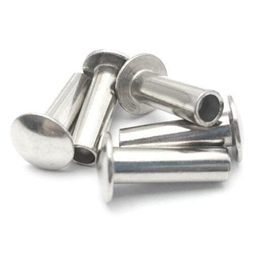 10pcs M5 Flat head Semi-tubular rivet Round heads Hollow rivets nail GB873 304 stainless steel 38mm-70mm Length
