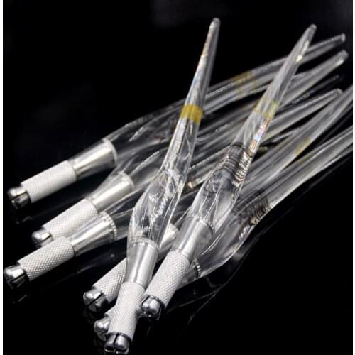 10pcs Professional PCD Eyebrow Tebori Microblading Manual Pen Transparent Tattoo Embroidery pen For Permanent Makeup Handtool