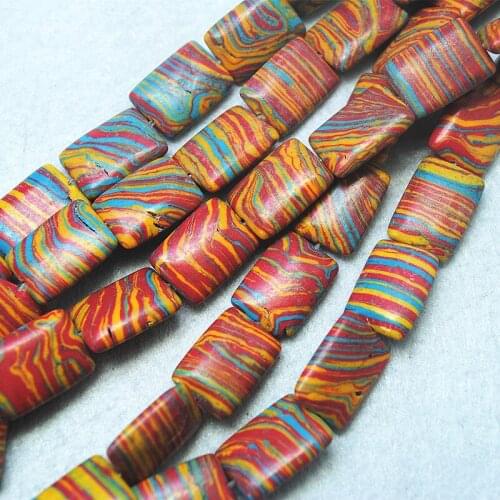 22pcs nature stone rainbow jasper rectangle shape size 13x18mm beads accessories loose beads accessories top selling items