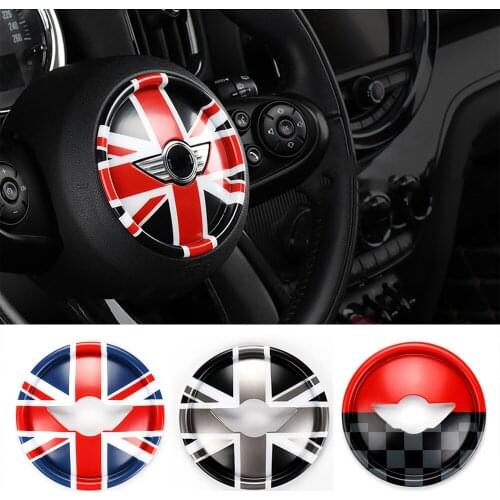 Union Jack Steering Wheel Center Case Cover Sticker Decal for MINI Cooper S F54 F55 F56 F57 F60 Countryman Car Styling Accessory
