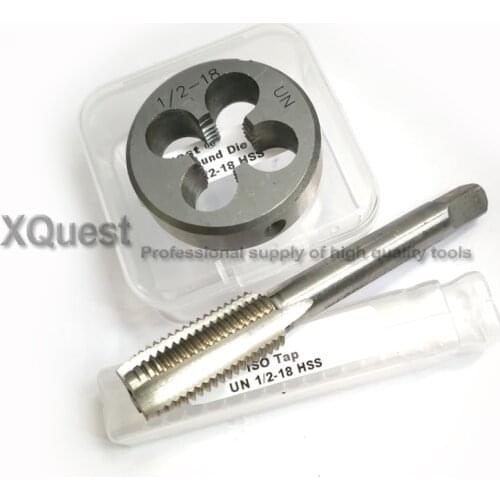 2pcs Unified Hand tap and die set UNC 1/2 1/2-13 Thread dies taps UNF UNS 1/2-14 1/2-16 1/2-18 1/2-20 1/2-24 1/2-28 1/2-40 -36