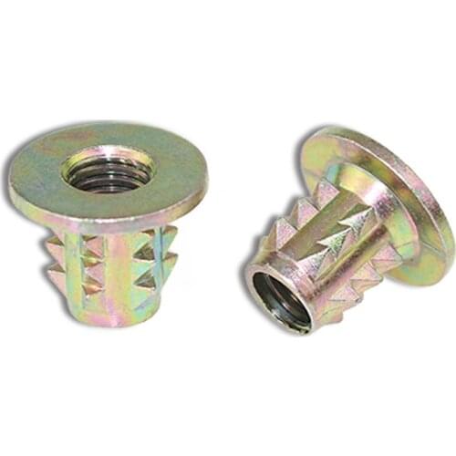 20pcs /50pcs /100pcs M4 M5 M6 M8 Zinc Alloy Furniture prick nut Barbed Head Nut Threaded For Wood Insert