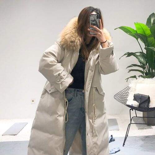 KMETRAM Real Raccoon Fur Collar Down Jacket Winter Coat Women Clothes 2020 Korean Long Oversized Jacket Chaqueta Mujer MY4492