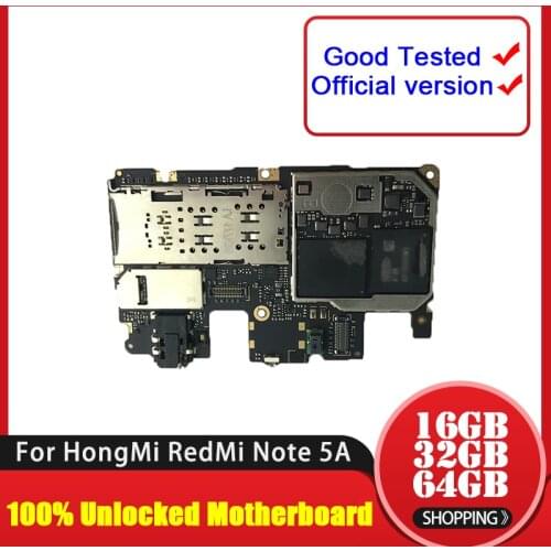 High Quality MainBoard For xiaomi Redmi Note 5A Motherboard,Unlocked For Redmi Note 5A Hong Mi Note 5A Logic Board With Chips