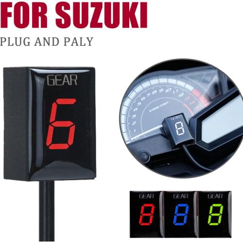 Motorcycle 1-6 Level LED Speed Gear Display Indicator ECU Plug for Suzuki Intruder 800 V-Strom GSX r1000r R600 750 SV 650 KATANA