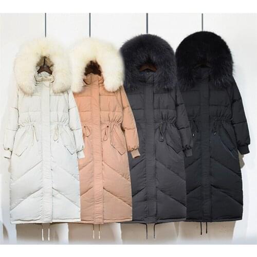 2020 New Korean Super Hot Lengthened Overknee down Jacket Women Long White Duck down Padded Jacket off-Season Clearance