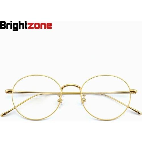 Brightzone Pure Titanium Round Eyeglasses Optical Frames Unisex Glasses Retro Eyeglasses Prescription Men Women Myopia Oculos