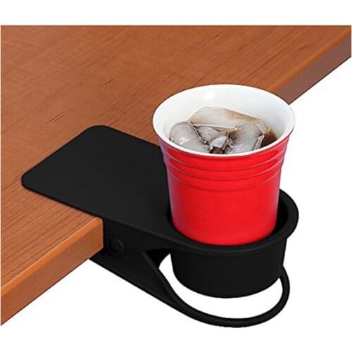 Drinking Cup Holder Clip - Home Office Table Desk Side Huge Clip Water Drink Beverage Soda Coffee Mug Holder Cup Saucer Clip Des
