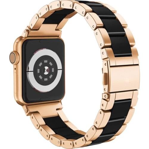 Luxury ceramics strap for Apple Watch Band 42mm 38mm 44mm 40mm iwatch band 5/4/3/2/1 316L stainless steel bracelet Accessories