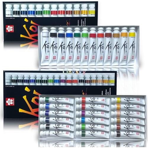 SAKURA Koi Watercolor Set Transparent Watercolor Paint 12 /18 Colors 12ml,for Professionals, Fine Artists and Students
