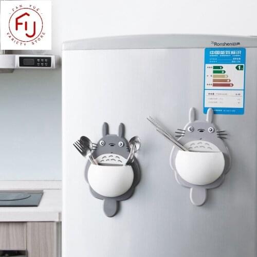 Cute Cartoon Toothbrush Holder Racks Kitchen Suction Cups Wall Stick Fridge Stick Children Plastic Bathroom Toothpaste Holders