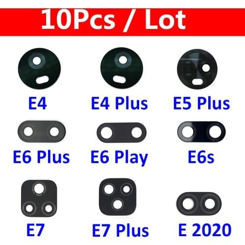 10Pcs Back Rear Camera Glass Lens For Motorola Moto E7 E6 Plus Play E 2020 Replacement Part