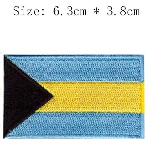 Bahamas embroidery flag patch Wholesale price ironing badges for caps sleeve back of the clothes Sandy beach patch