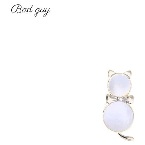 Bad Guy Cute Gem Cat Zircon Brooch Pin Elegant Brooches for Women Cute Metal Animal Weddings Party Office Brooch Pins Gifts
