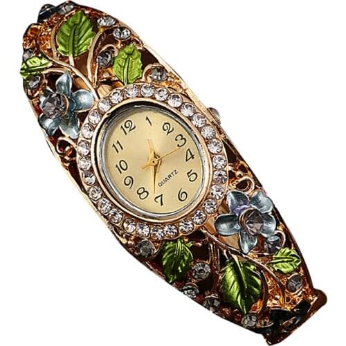 Women Bracelet Watch Elegant Classic Fashion Gorgeous Flower Wrist Watch For Lady Women TT@88