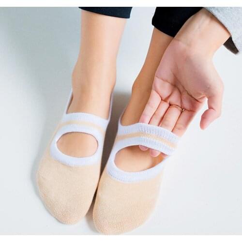 1 Pair Of Womens Socks Combed Cotton Five-finger Backless Floor Socks For Indoor Yoga Sports Dance Gym