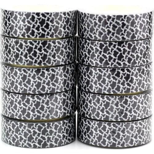 10pcs/Lot Decorative Black White Animal Pattern Leopard Washi Tapes Scrapbooking Masking Tape Stationery Bullet Journal Supplies
