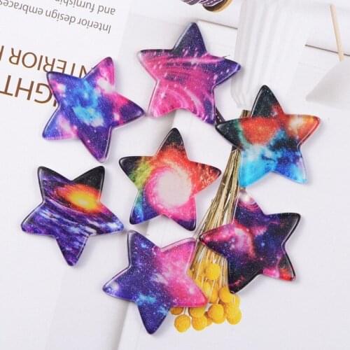 100pcs/lot 33mm Resin Five-Pointed Star Cabochon For Scrapbooking Craft Mobile Case Wedding Party Decorative Embellishment