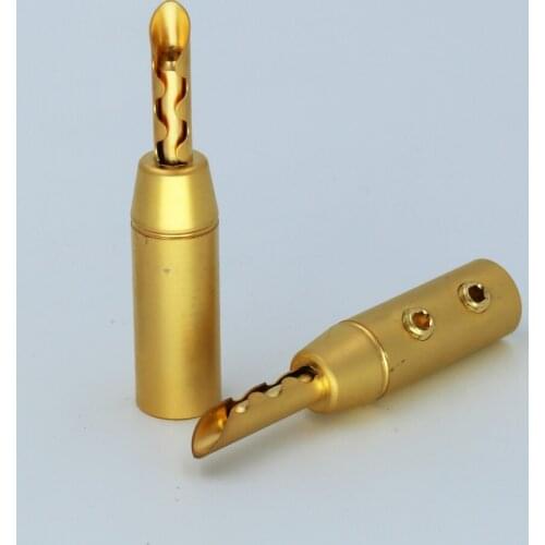 12PCS Gold Plated Z type Banana plug HIFI Speaker Banana Plug Male Connector