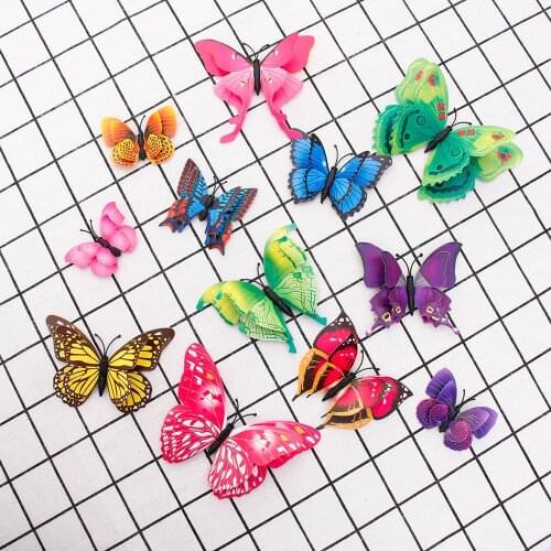 12pcs PVC 3D Butterfly wall decor cute Butterflies wall stickers art Decals home Decoration