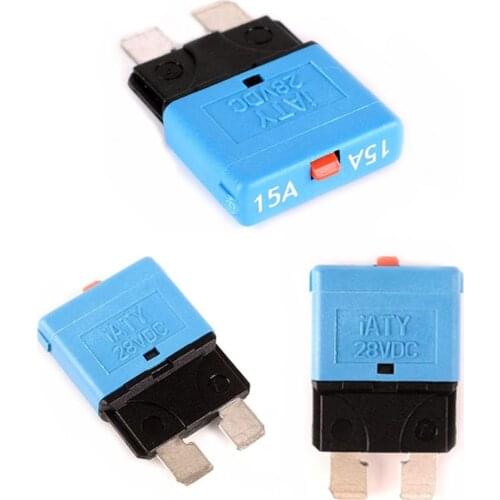 15A Fuse 12v/24v Fits Circuit Breaker Blade Automotive Car Kit Resettable Inline Fuse Holder Protection Stereo Manual Reset