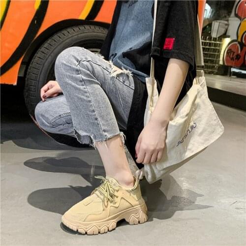 2020 spring new womens shoes fashion old shoes womens tide wild thick bottom increased breathable casual sports shoes X152