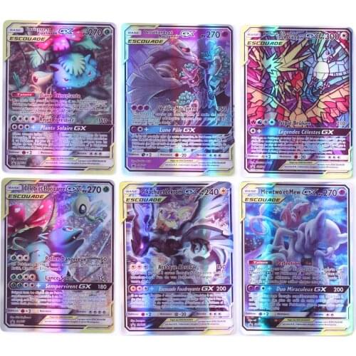 30-300 PCS New French/English Version Pokemones Card Battle Game Card GX V Vmax Tag Team Ex Mega Shiny Cards