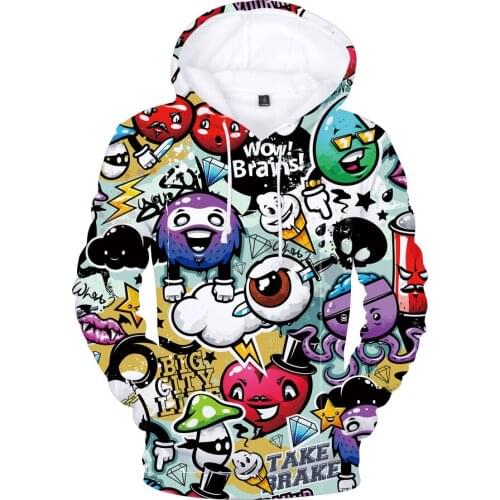 3D Hoodies Sweatshirts 2020 Ghost Cartoon Graffiti Art Hoodie Sweatshirt Hip Hop Plus Size Tracksuit Tops