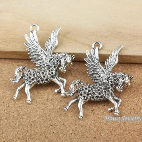 4 pcs Vintage zinc alloy Charm Antique Silver Pegasus pendant fit Bracelet Necklace metal jewelry accessories Making 20004
