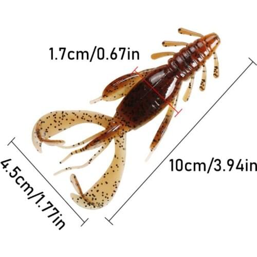 6pcs Fishing Lures Shrimp Tail Kit Bionic Squid Silicone Worm Outdoor Fishing Tackle Artificial Soft Lures Wobblers 10cm