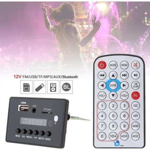 80Hz-15KHz 12V DTS Lossless Bluetooth Video Player Decoder Support USB TF AUX FM Radio for MP3 / MP4 / MP5
