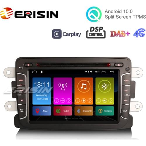 Erisin ES3029D 7" Android 10.0 Car Radio DVD DAB+ GPS CarPlay DSP for Renault Dacia Duster Sandero Dokker Lodgy