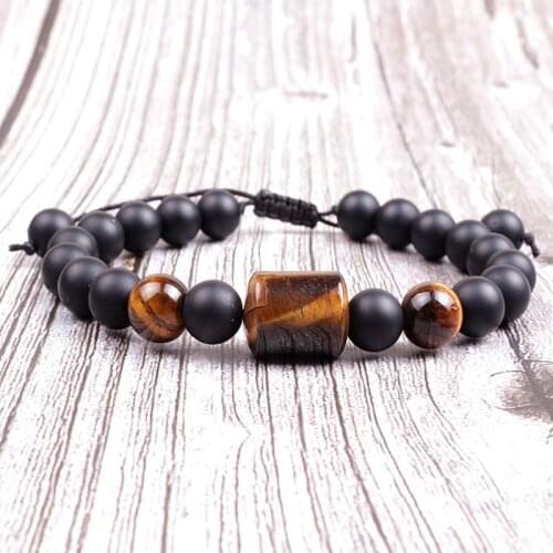 Black Bracelet Natural Tiger Eye Stone Bracelet For Men Dropshipping