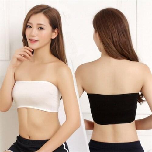 Sexy Bra Tube Tops Underwear Women Black Solid Seamless Bandeau Top Crop Bra Ladies New Fashion Hot Sale Brand Intimates Clothes