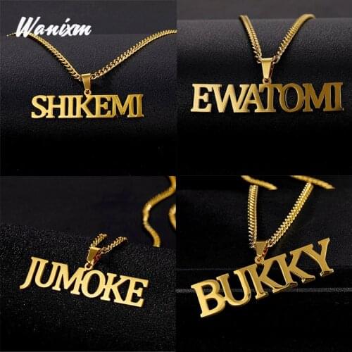 Custom Name Pendants Necklaces for Women Men Stainless Steel 3mm Cuban Chain Nameplate Link Chain Necklace Jewelry Accessaries