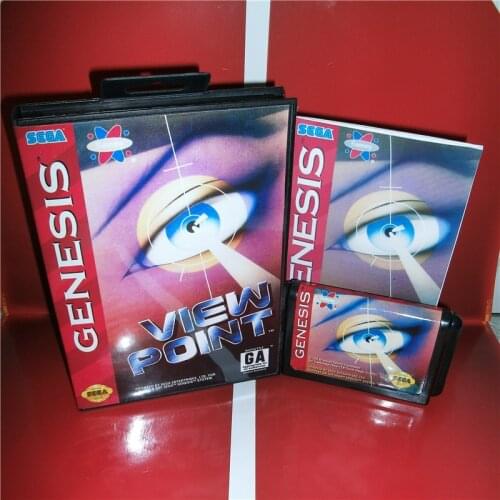 View Point US Cover with box and manual For Sega Megadrive Genesis Video Game Console 16 bit MD card