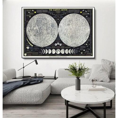 Black and White Retro World Map Canvas Painting Modern Wall Charts Prints Home Decor HD Art Poster Wall Pictures for Living Room