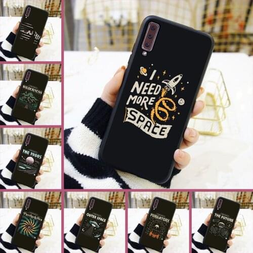 Black Space Back Cover For Samsung Galaxy A6 A8 Plus 2018 Silicone Phone Case For Samsung Galaxy A3 A5 2016 2017 A6 A7 A8 2018
