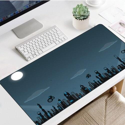 City Night View Black Mousepad XXL Gamer Notebook Computer Gaming Accessories Desk Pad PC Game Pad Gaming Desk Anime Mouse Pad