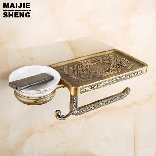 Mobile phones towel rack toilet paper holder tissue boxesAntique bathroom paper phone holder with ashtray shelf bathroom