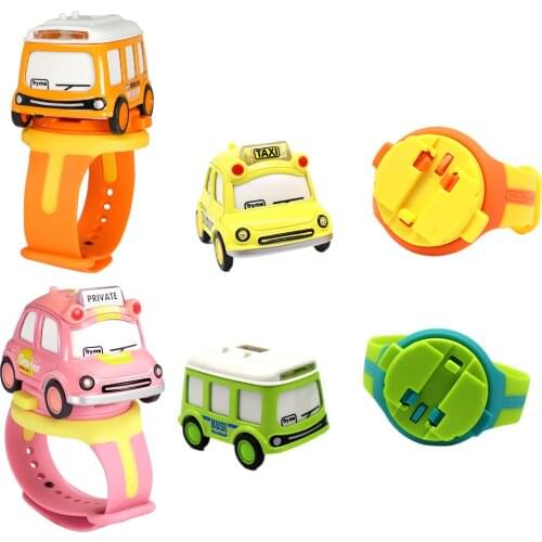 Children Watch Detachable 1:62 Alloy Car Digital Display Watch With Light Music Trolley Toy Interactive Sensing Function