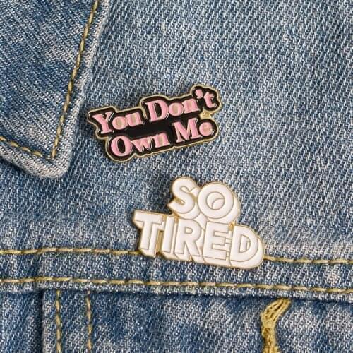 Enamel Pin Custom Brooches Black Pink White Quote Badge for Bag Lapel Pin Buckle Tag Jewelry Gift for Friends